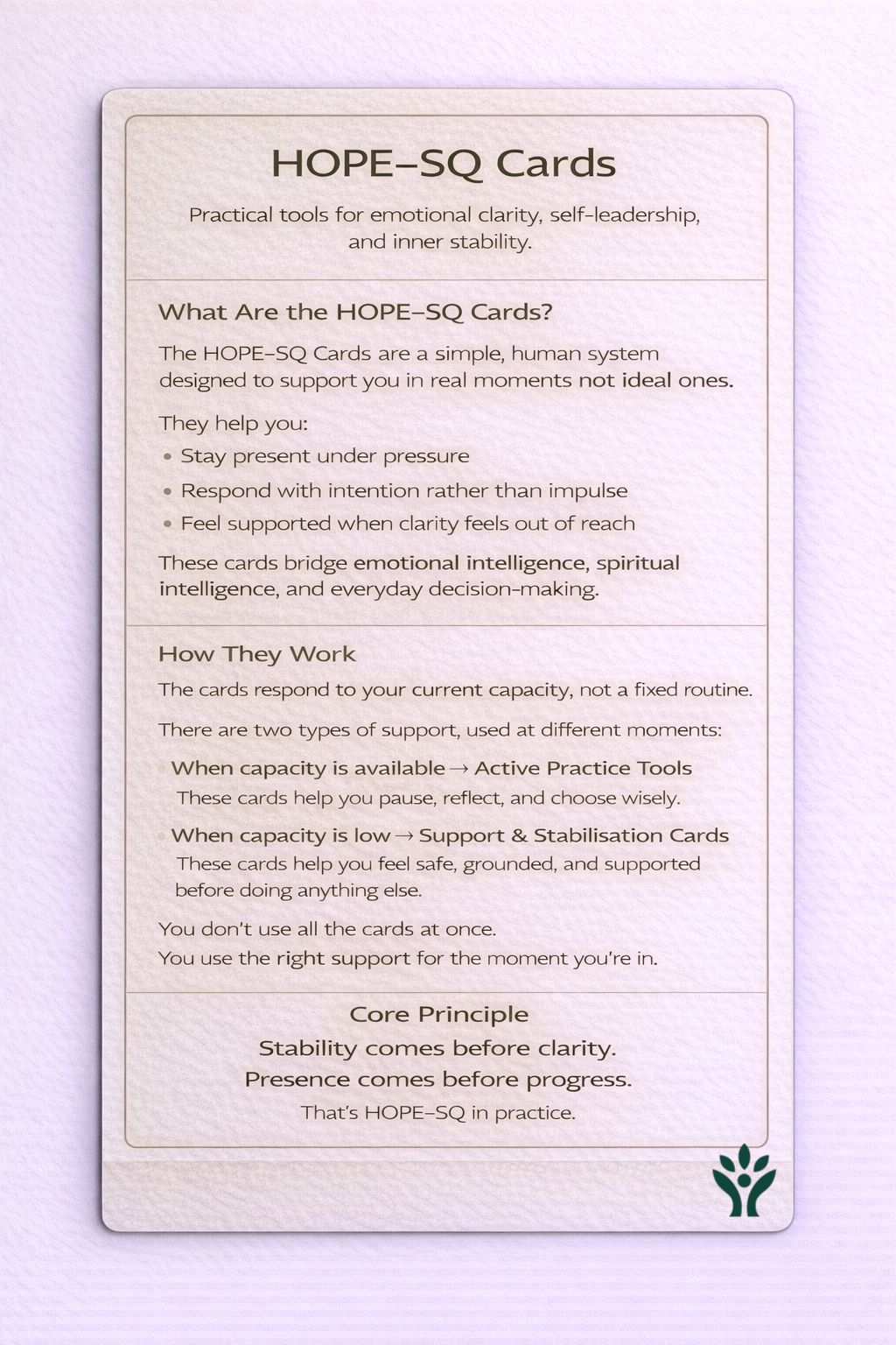 HOPE-SQ Cards Overview